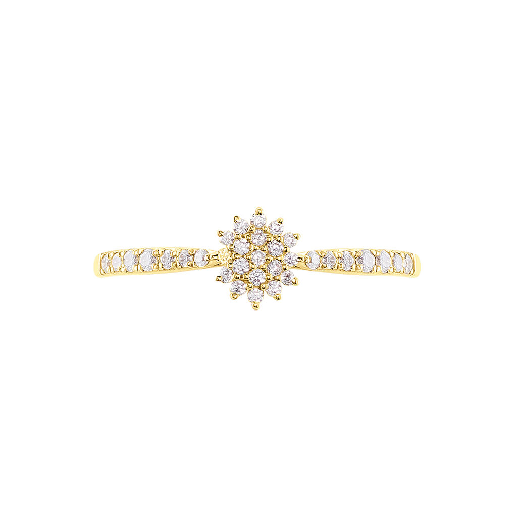 Bague Shin Or Jaune Oxyde De Zirconium