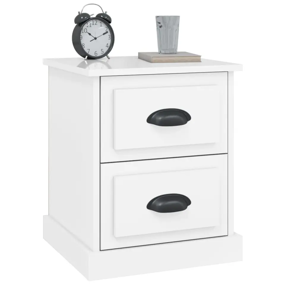 vidaXL - Nachtkastje - Wit - Bewerkt hout - 2 stuks