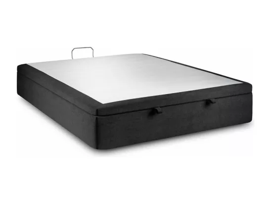 Sommier Coffre Tissu Noir 160x200 H39cm