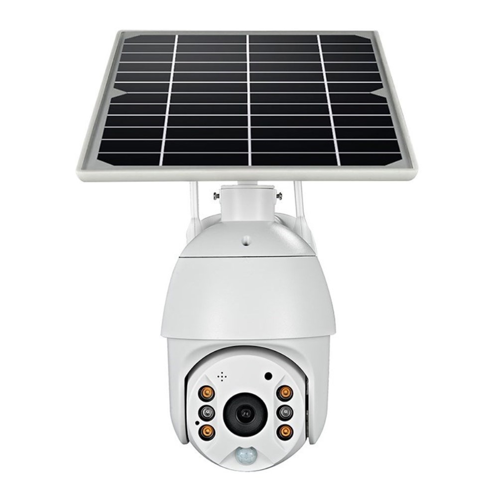 Outdoor Solar IP FullHD 1080p WiFi PTZ Kamera mit LED's / PIR Sensor / Bewegungserkennung   App (iOS / Android) IP65 - Weiss