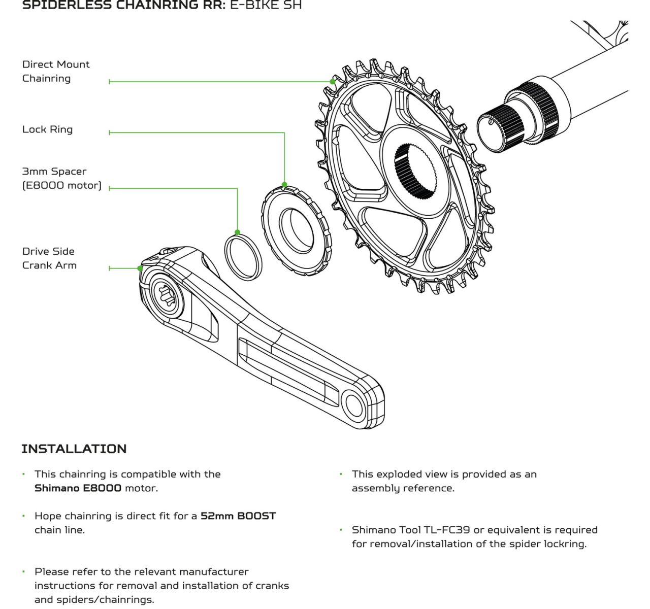 Hope R22 E-Bike Kettenblatt Direct Mount Shimano kaufen | Bike-Discount