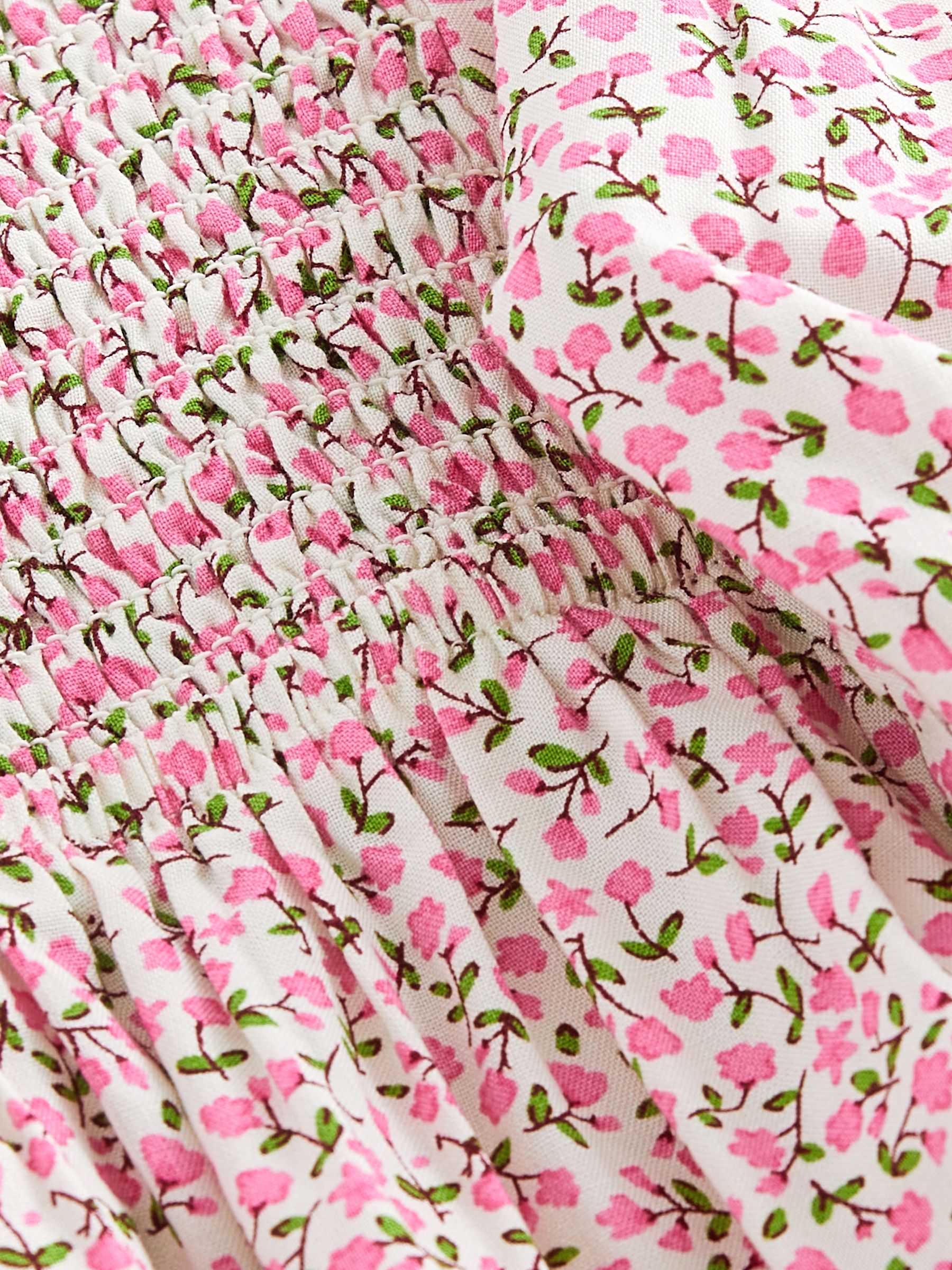 Roze met vrolijke print - Blouse met uitsnijding (3-16 jr)