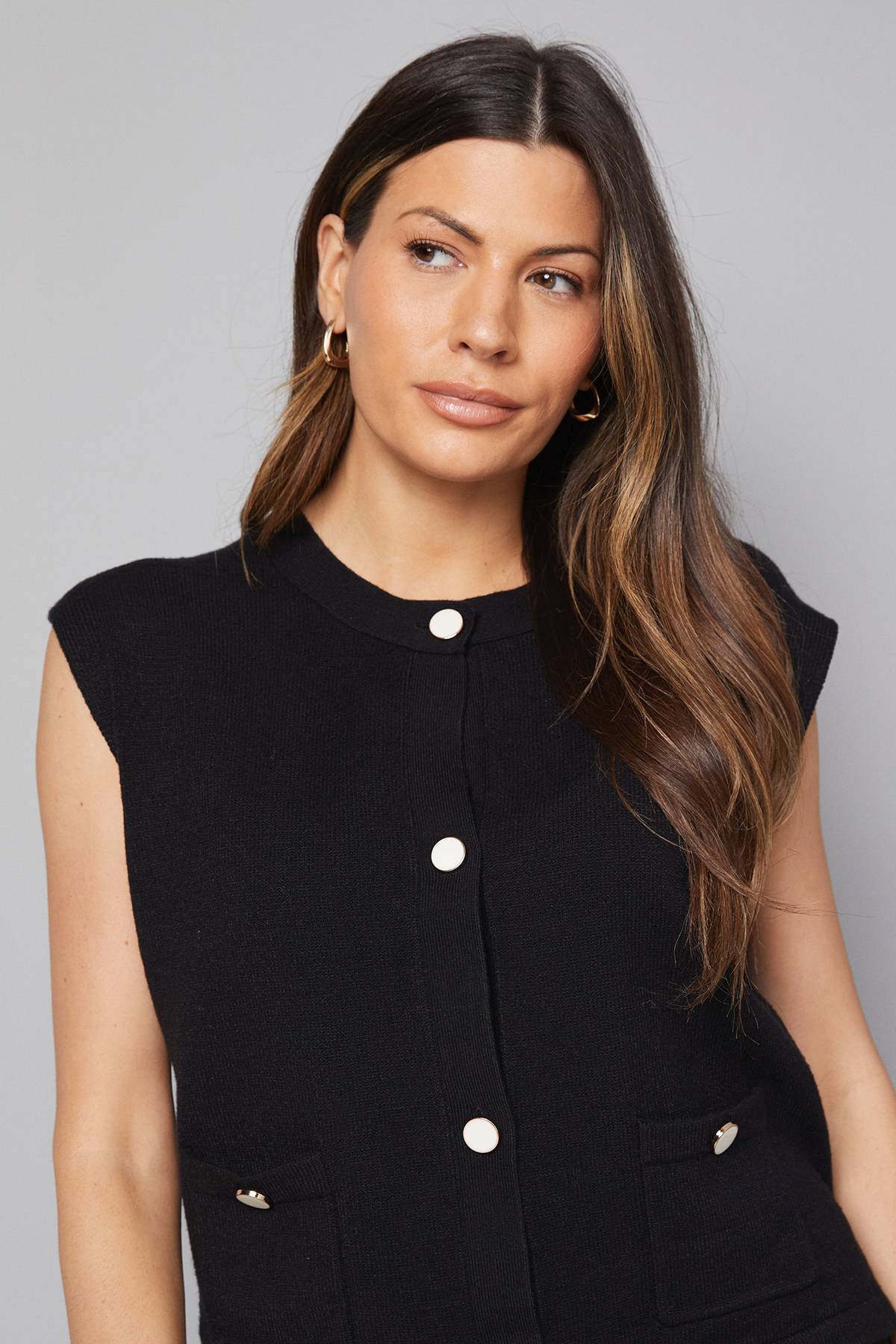 Wallis Débardeur Tricoté Boutonné