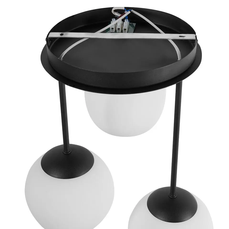 RIANA - Plafondlamp 3 lichten - Zwart - IJzer