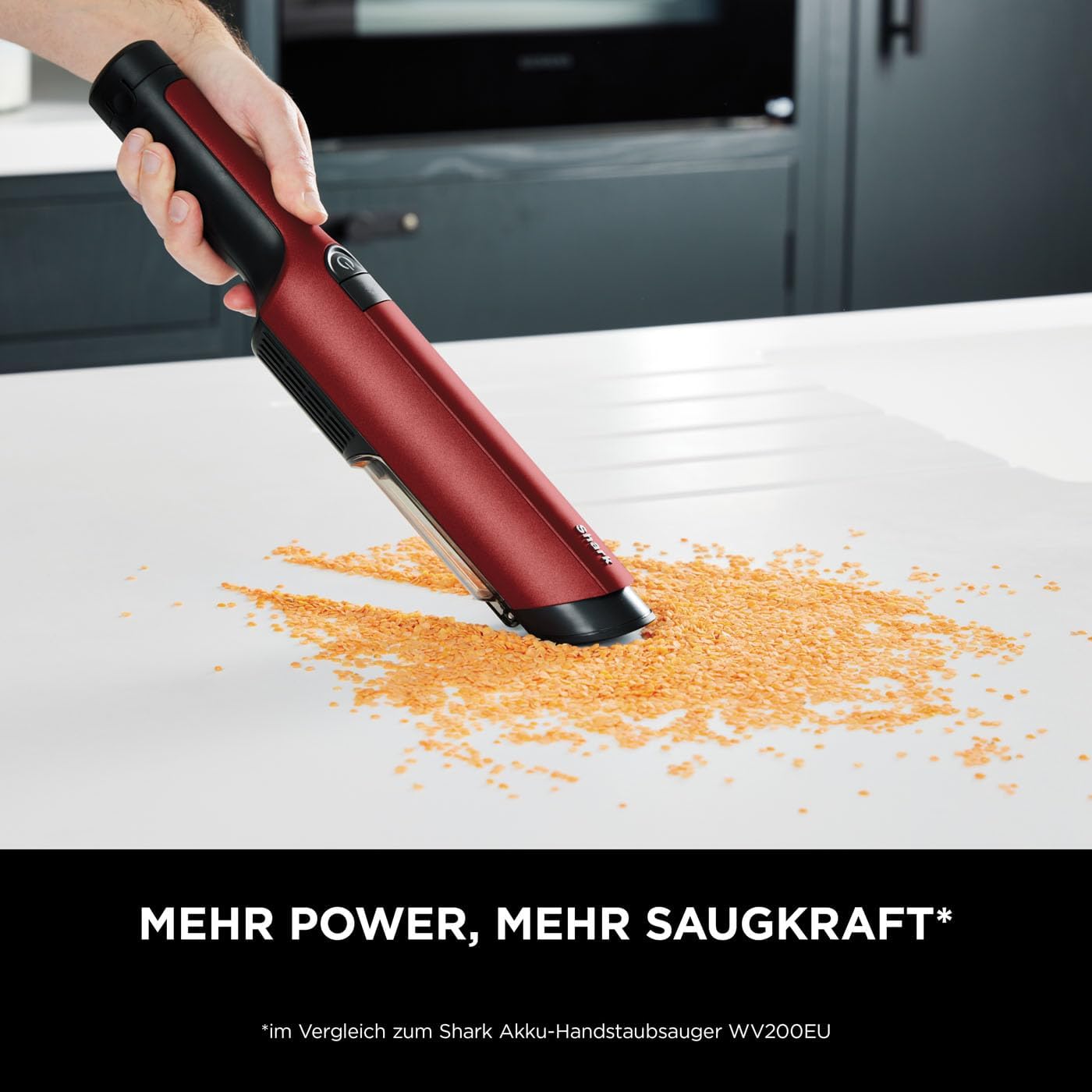 Shark WandVac 2.0 kabelloser Mini-Handstaubsauger, klein und leicht, leistungsstarker Akku-Handstaubsauger mit Boost-Modus, Tier- und Staub-/Fugendüsen, Ladestation, Orangerot, WV270EUSB