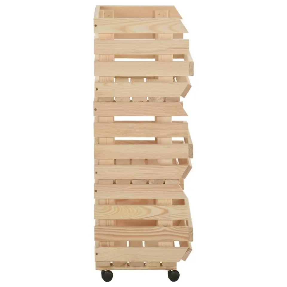 vidaXL - Groentetrolley - Bruin - Grenenhout - 57 x 30 x 80 cm