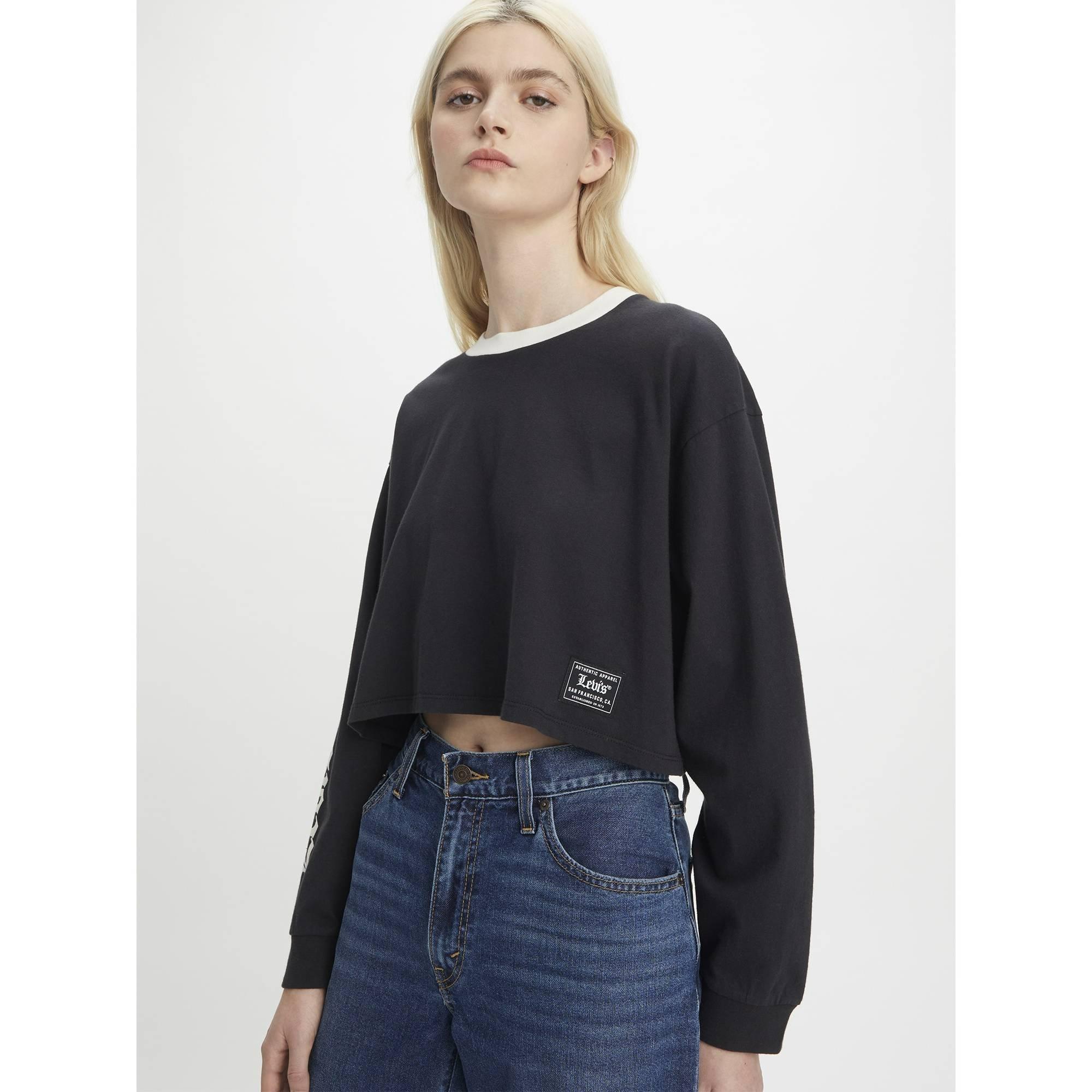 Levis Graphic Long Sleeve Crop Top