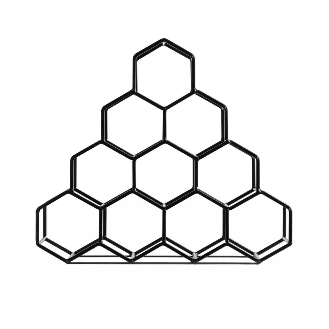 Range-bouteilles métal pyramide (H38 cm) Malo Noir