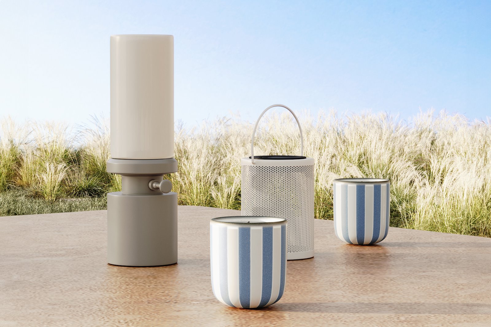 Hafjell bordlampe Beige med dimmer, 2W LED, lades med medfølgende USB C kabel. Lithium 3600mah batterier