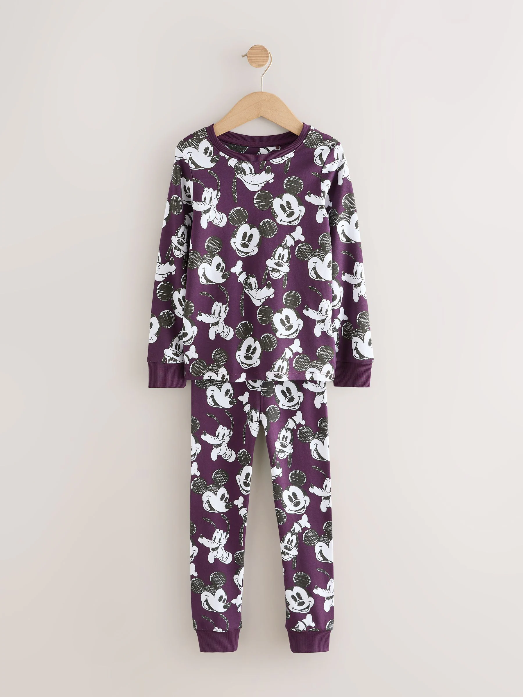 Groen/Ecru Mickey Mouse - Gelicentieerde knusse pyjama's 3 pack (9mnd -10jr)