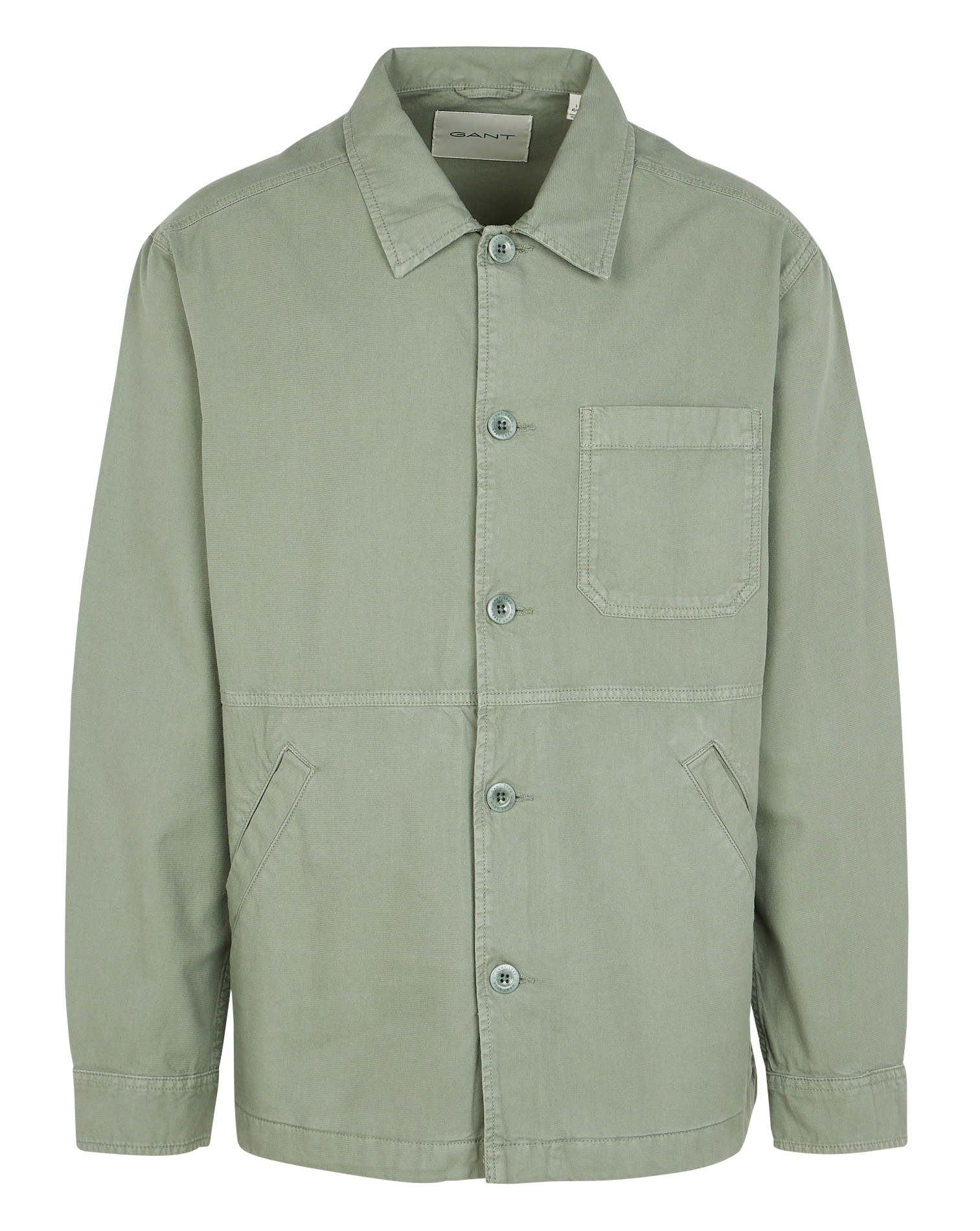 Surchemise col classique en coton | Vert