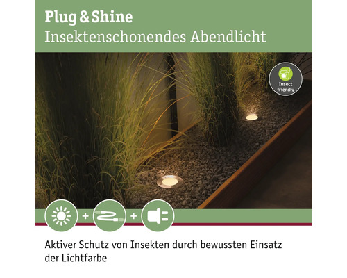 Paulmann Plug & Shine LED-vloerinbouwlamp, enkelvoudig, insectenvriendelijk, 4,5W, 180 lm, 2200 K, antraciet, 230/24 V