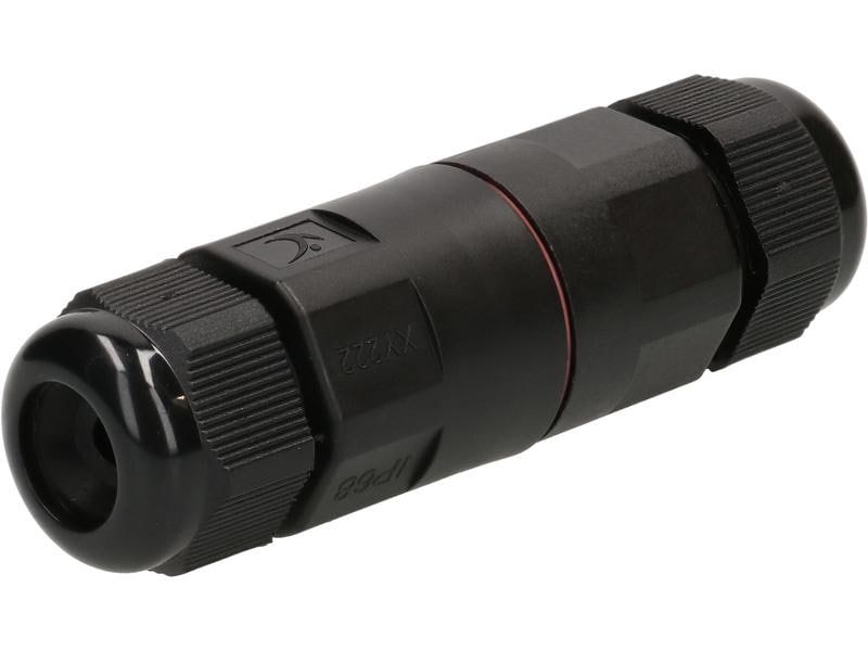 Max Hauri Kabelverbinder IP68 3-polig, 16A / 250 V Schwarzer 3-poliger Kabelsteckverbinder