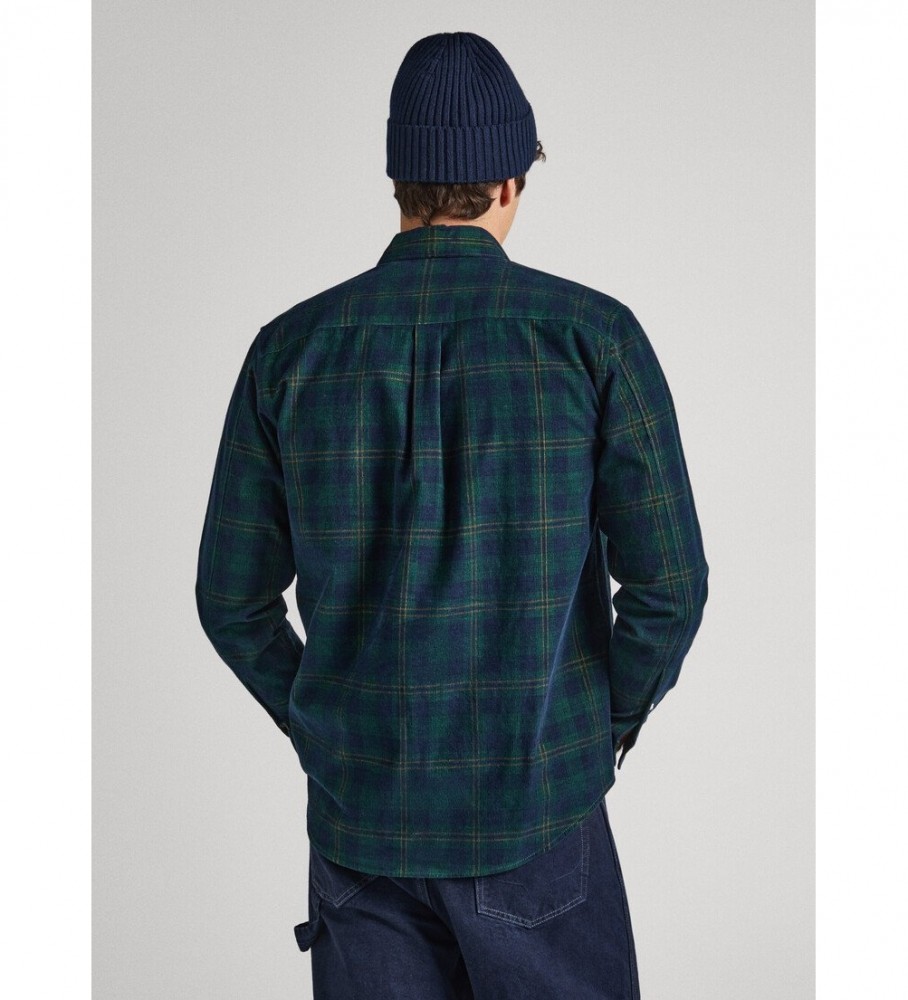 Camisa de algodão verde Pepe Jeans Cale