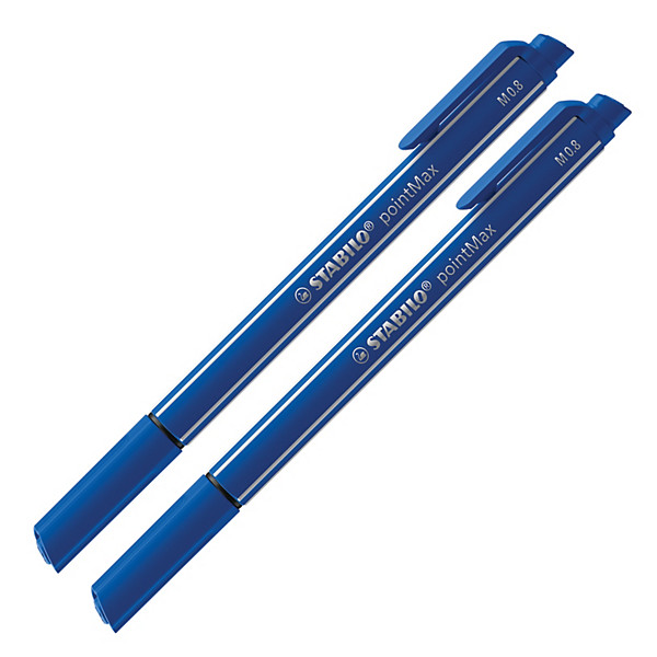 Feutres Stabilo PointMax coloris bleu, lot de 2
