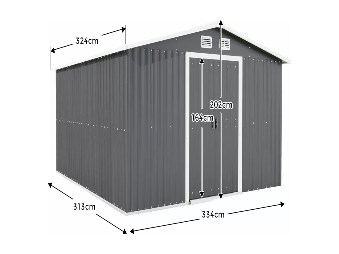 Cabanes en métal, d334cm×h202cm, gris