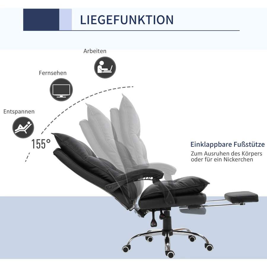Vinsetto Bürostuhl höhenverstellbar schwarz
