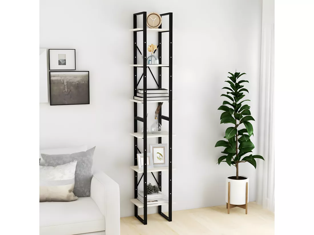 Armoire haute Blanc 40x30x210 cm Bois de pin solide