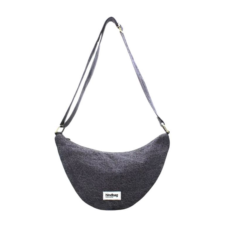 Sac banane Andréa 32 cm Denim Gris