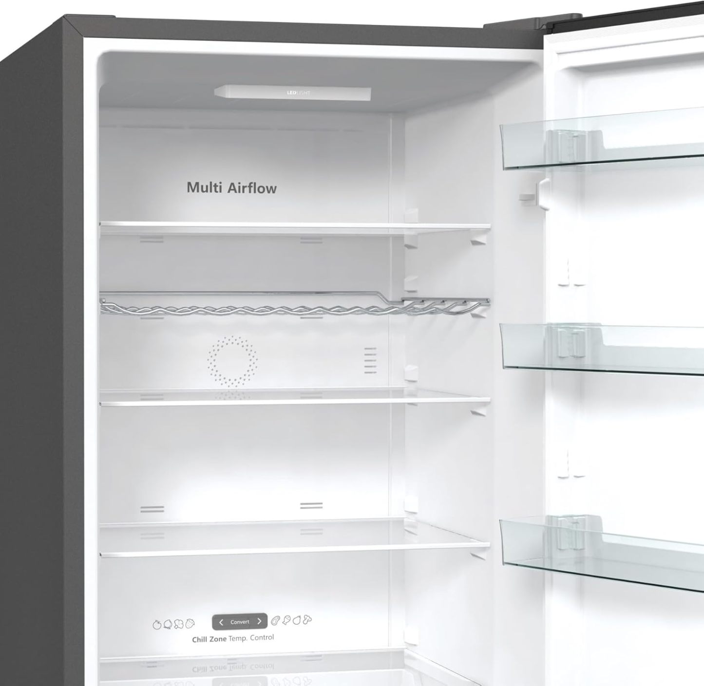 Hisense RB327N4AD2 Kühl-Gefrierkombination/ NoFrostPlus/ Multiflow 360°/ HolidayMode/ FreshZone/ 182,4 cm/ Kühlteil 171 l/ Gefrierteil 85 l/ 41 dB/ 287 kWh/ Jahr/ Edelstahl-Look