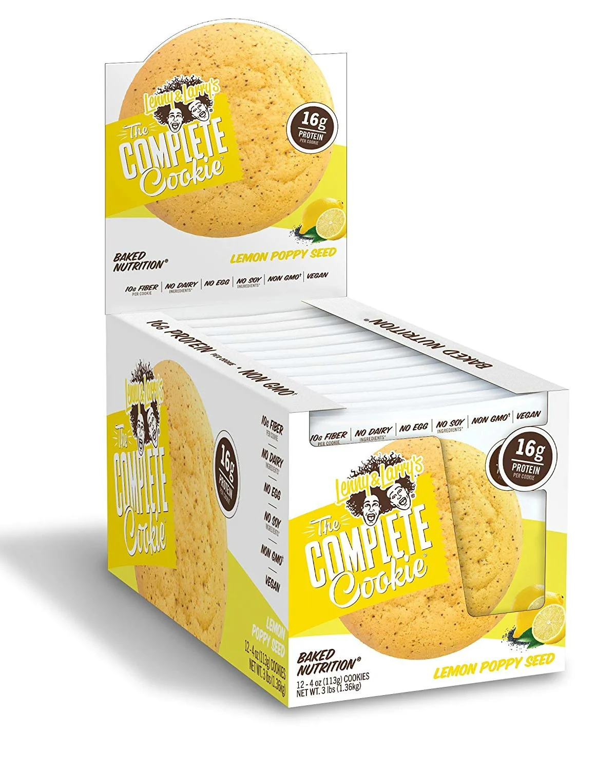 Lenny &amp; Larry Protein Cookies Lemon Poppy Seed 12x113g