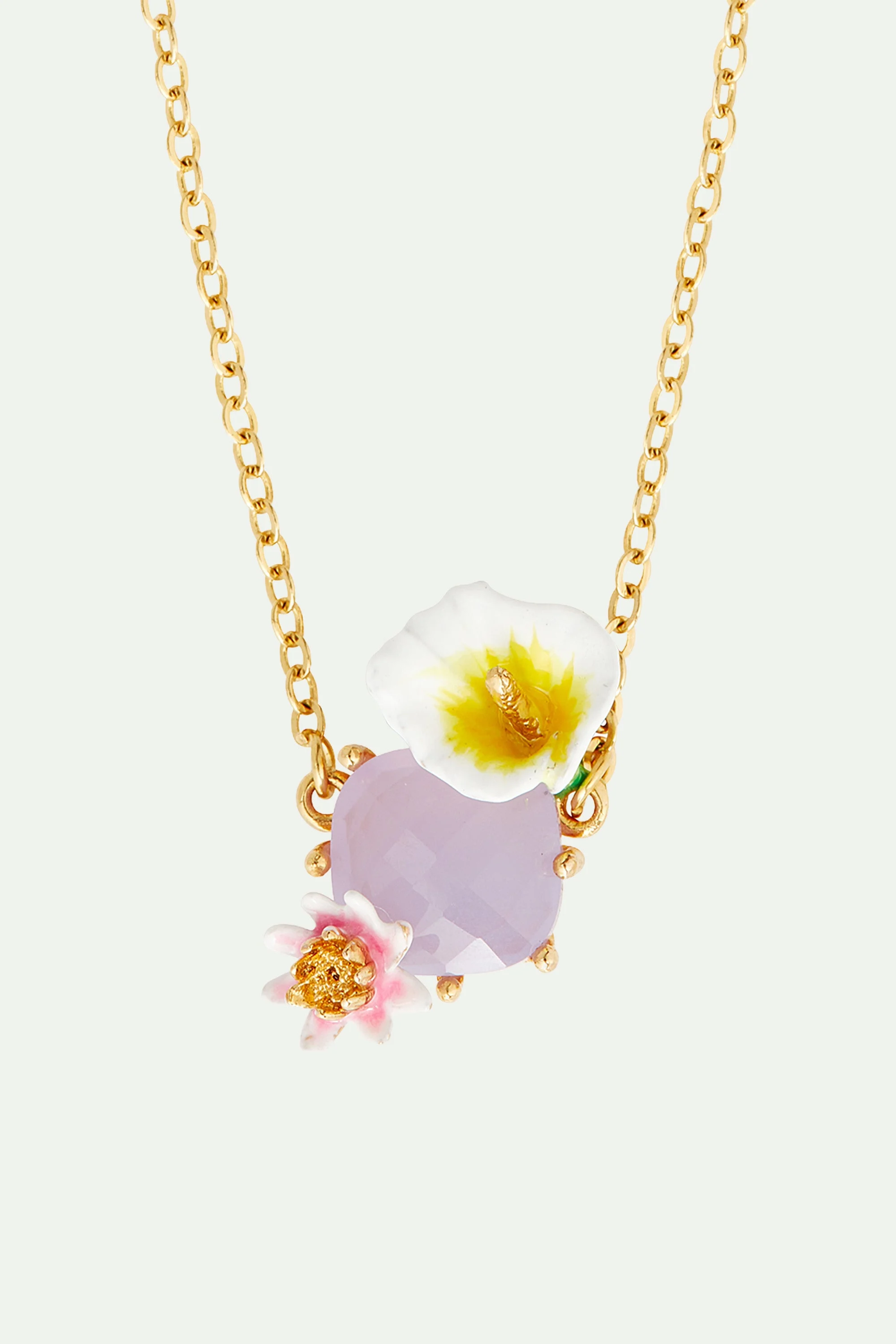 Collier plastron arum et pierre | Multicolore