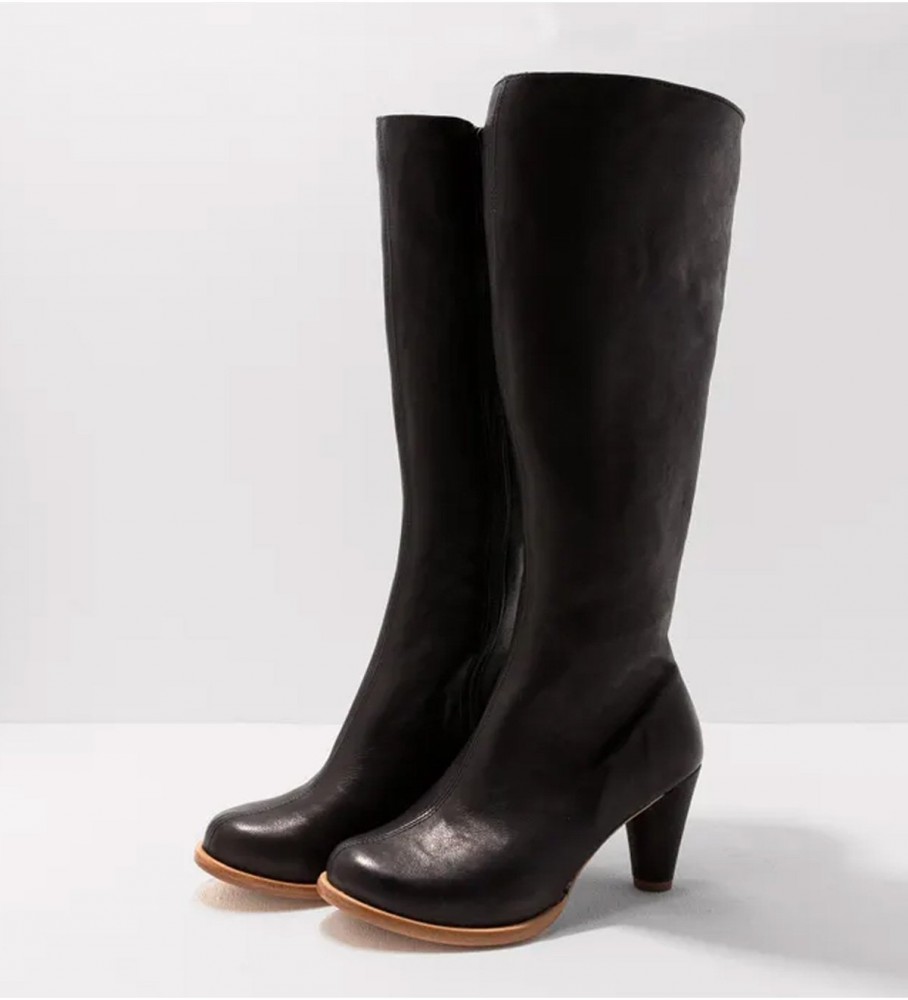 Botas Neosens S966 Beba em couro preto - Altura do salto: 7,5 cm -