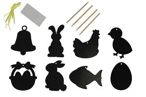 MOTIFS PAQUES A GRATTER 8 A 10 CM X8 PIECES