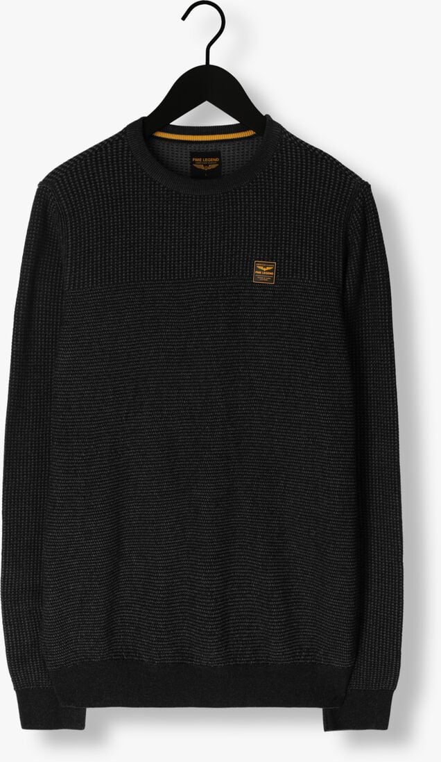 PME LEGEND donkergrijze pme legend trui crewneck cotton plated