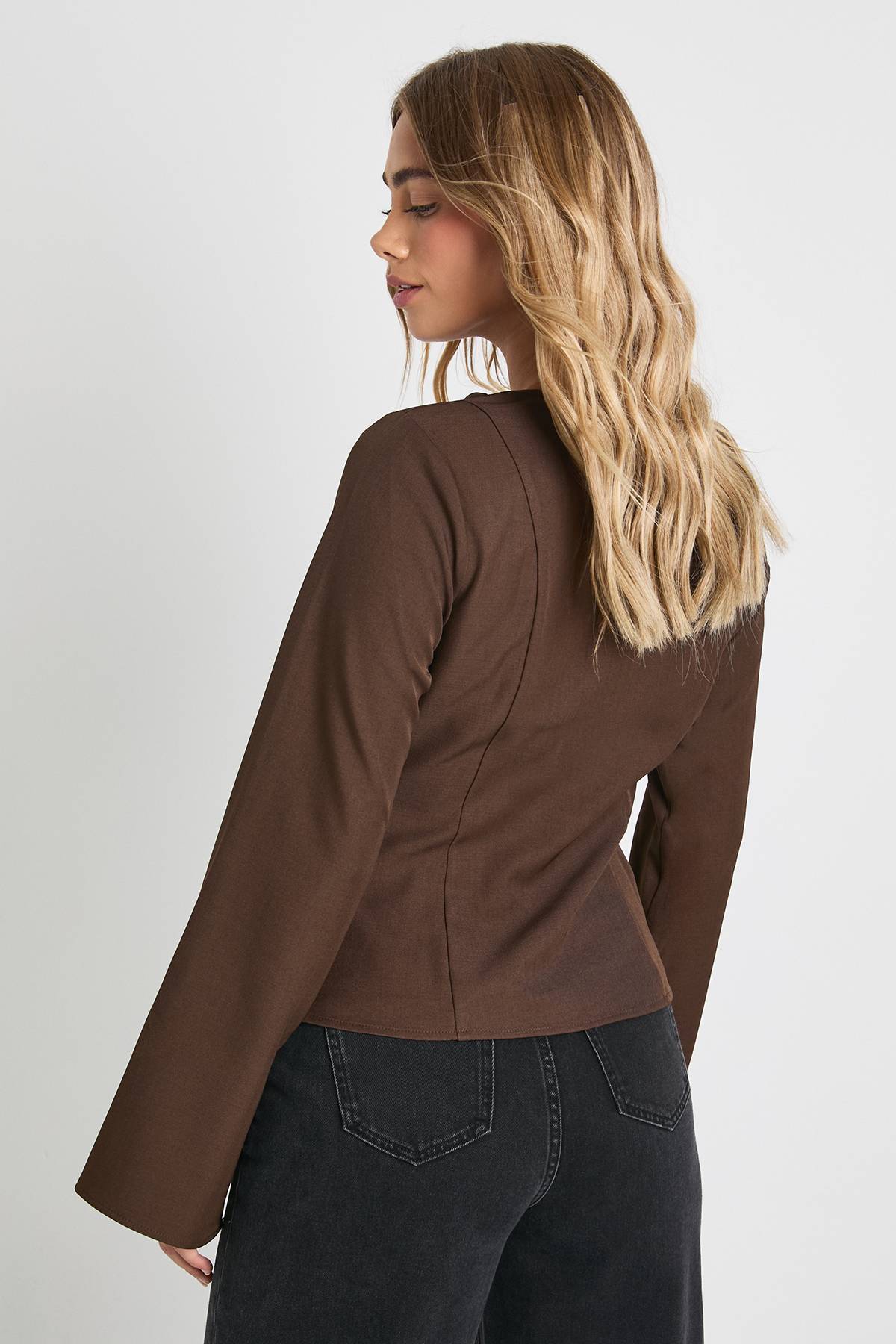 boohoo Haut à col drapé plongeant