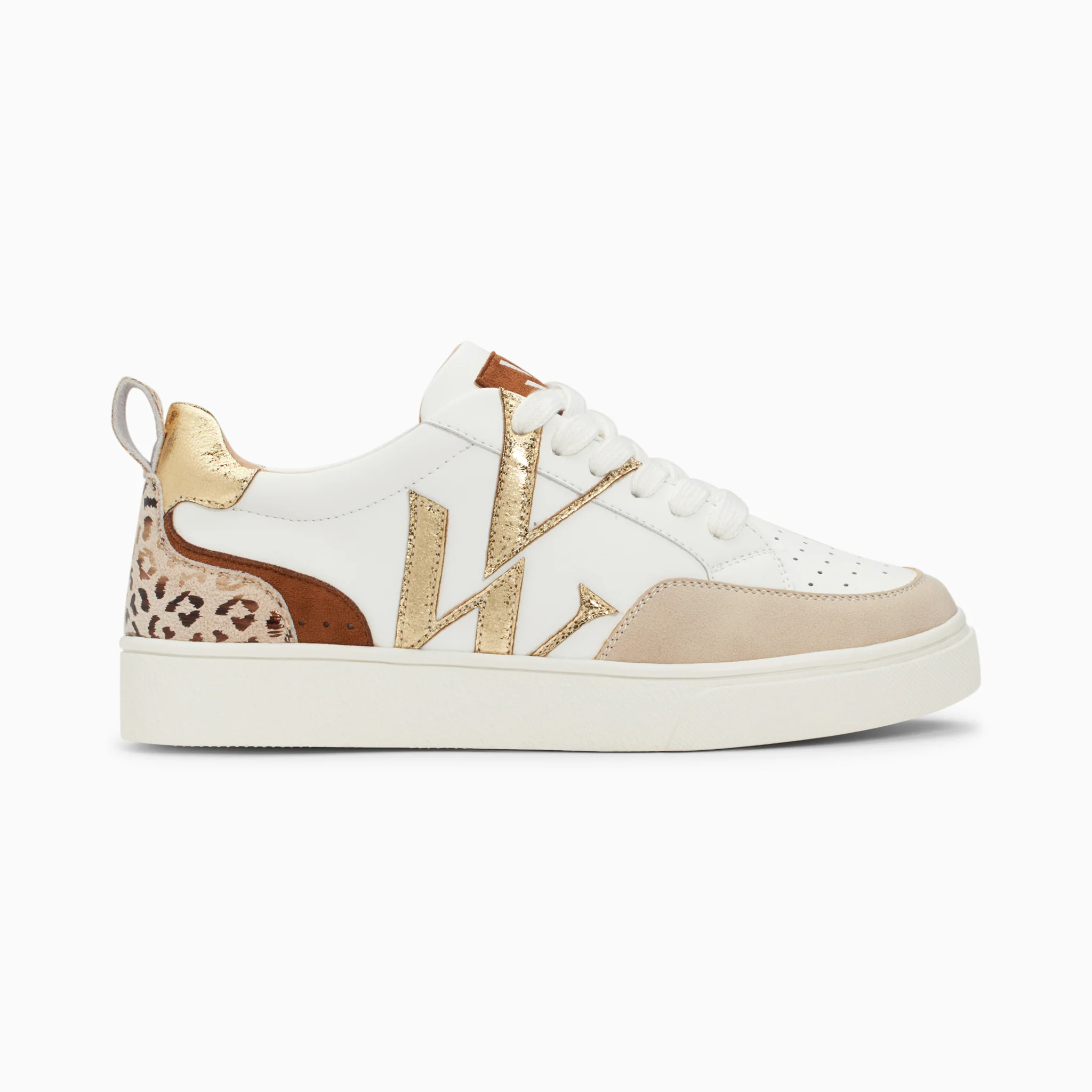 Sneakers-Baskets monogramme Luna blanc et or