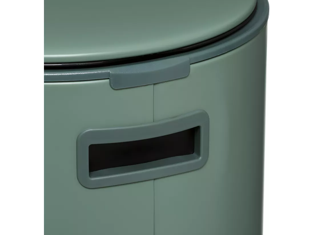 Poubelle ronde 30 Litres en Métal Vert