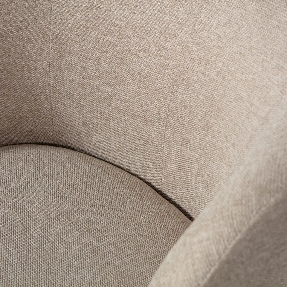 WOOOD Serra Draaifauteuil - Geweven Stof - Zand - 68x70x77