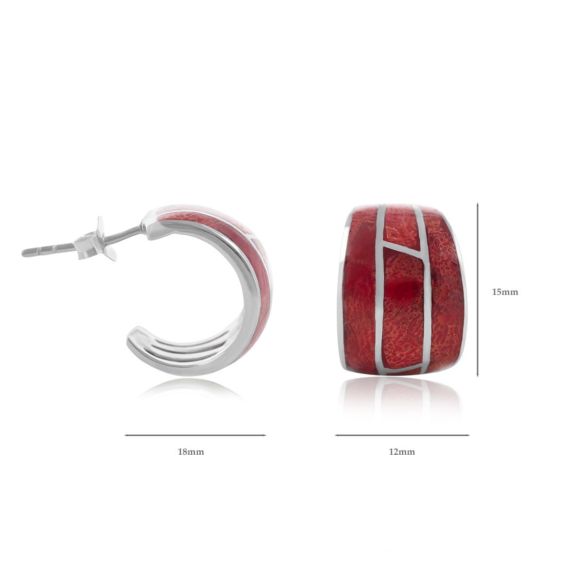 Boucles d'oreilles créoles ethniques corail en argent 925 : un bijou original et ethnique | Aden Boutique