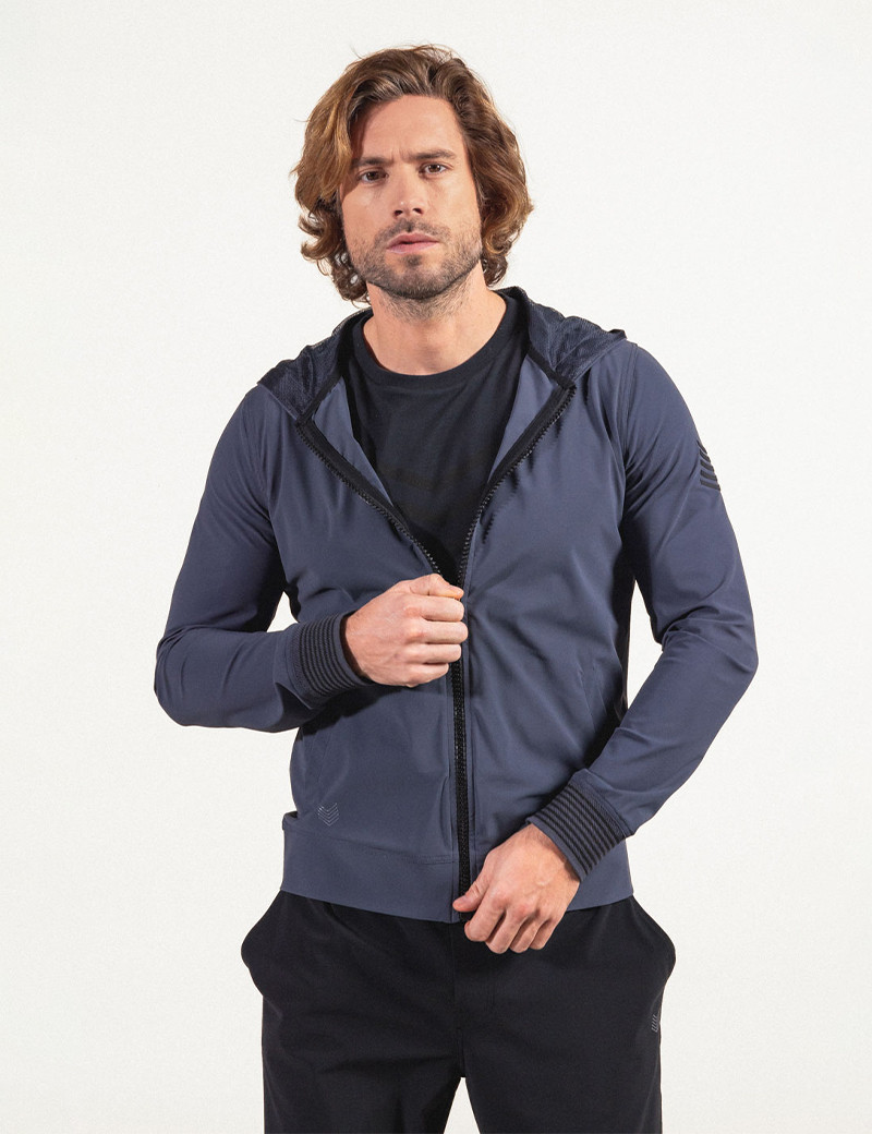 HBT BASICS | KEATON HOOD ZIPPER ANTHRACITE