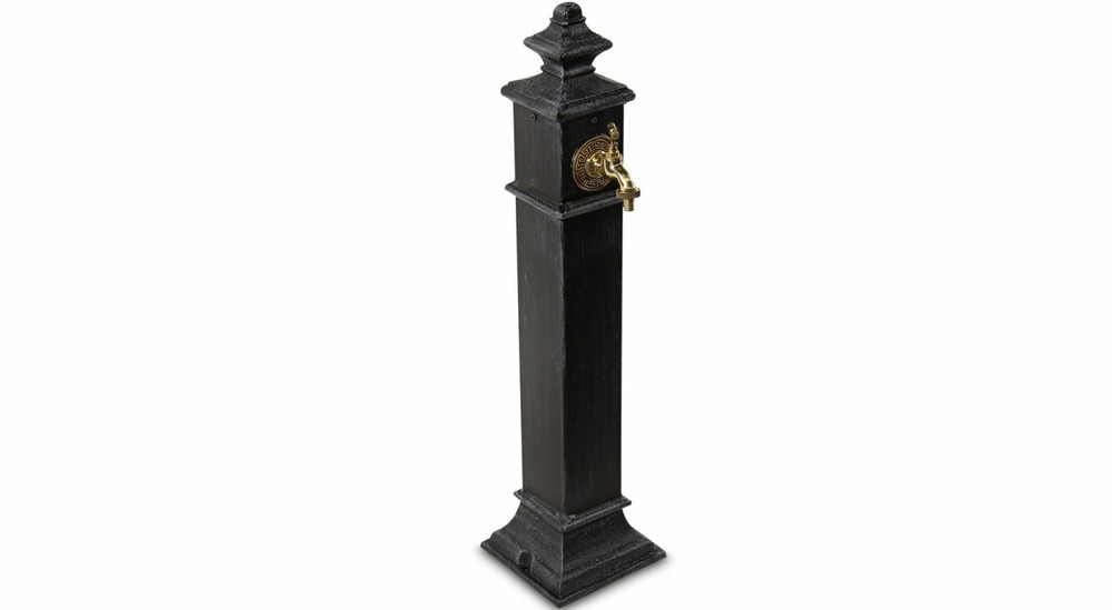 Fontaine de jardin métal gris 19x19x79cm