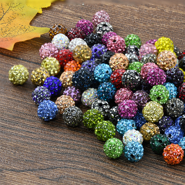 (20er Set) Strass Perlen DIY Bastel Schmuck Glitzer Zwischenperle für Armband / Kette - Assortiert