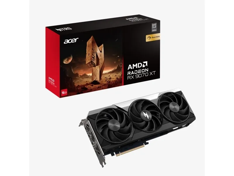 Acer Nitro Radeon RX 9070 XT OC - OC Edition - grafikkort - Radeon RX 9070 XT - 16 GB GDDR6 - PCI Express 5.0 - HDMI, 3 x DisplayPort
