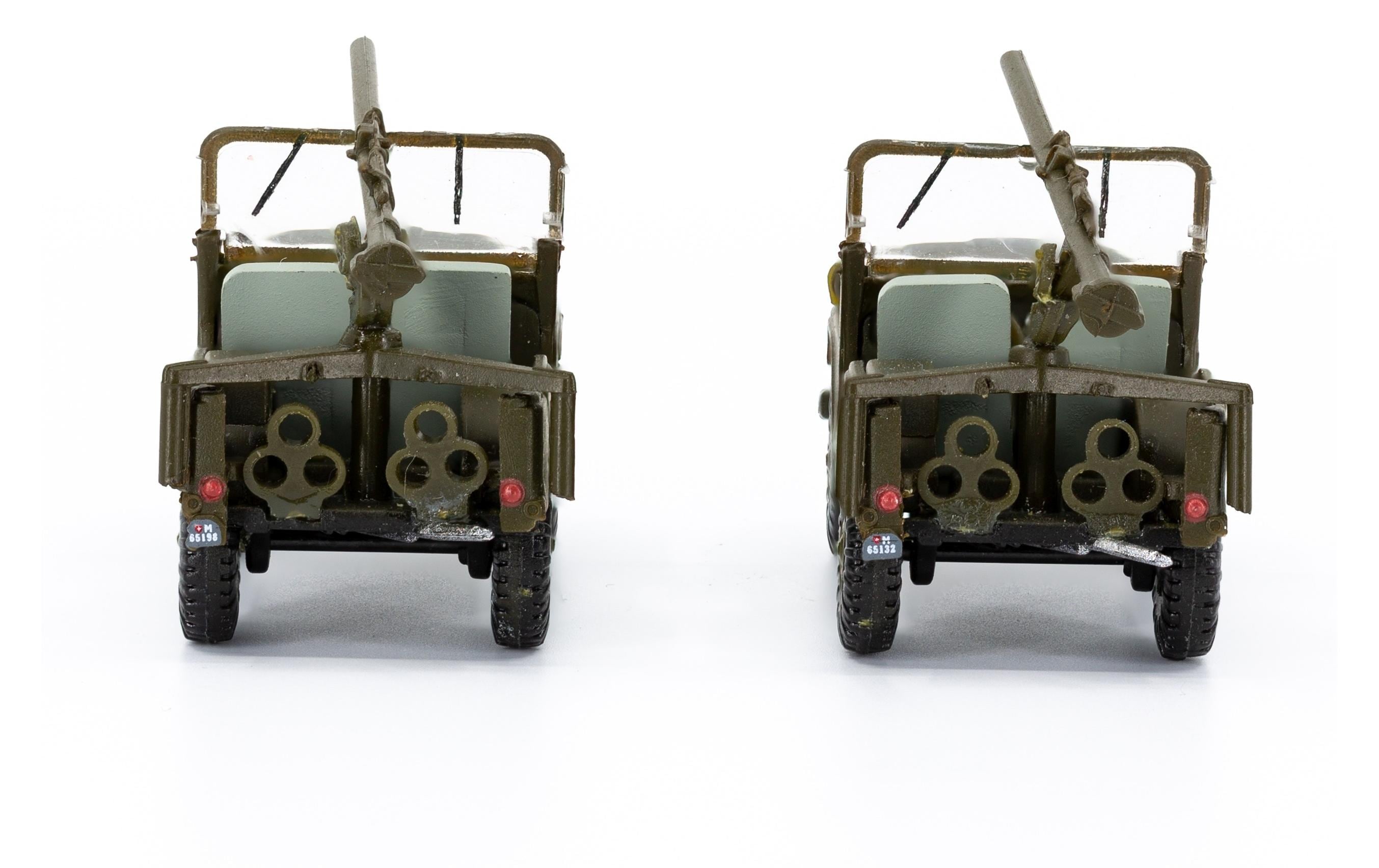 Jeep PAK58 Panzer Abwehr Kompanie-BAT 2er Set 1:87H0 Jeep Militärmodell