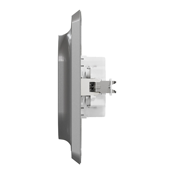 Prise double avec terre Schneider Electric Unica Déco aluminium