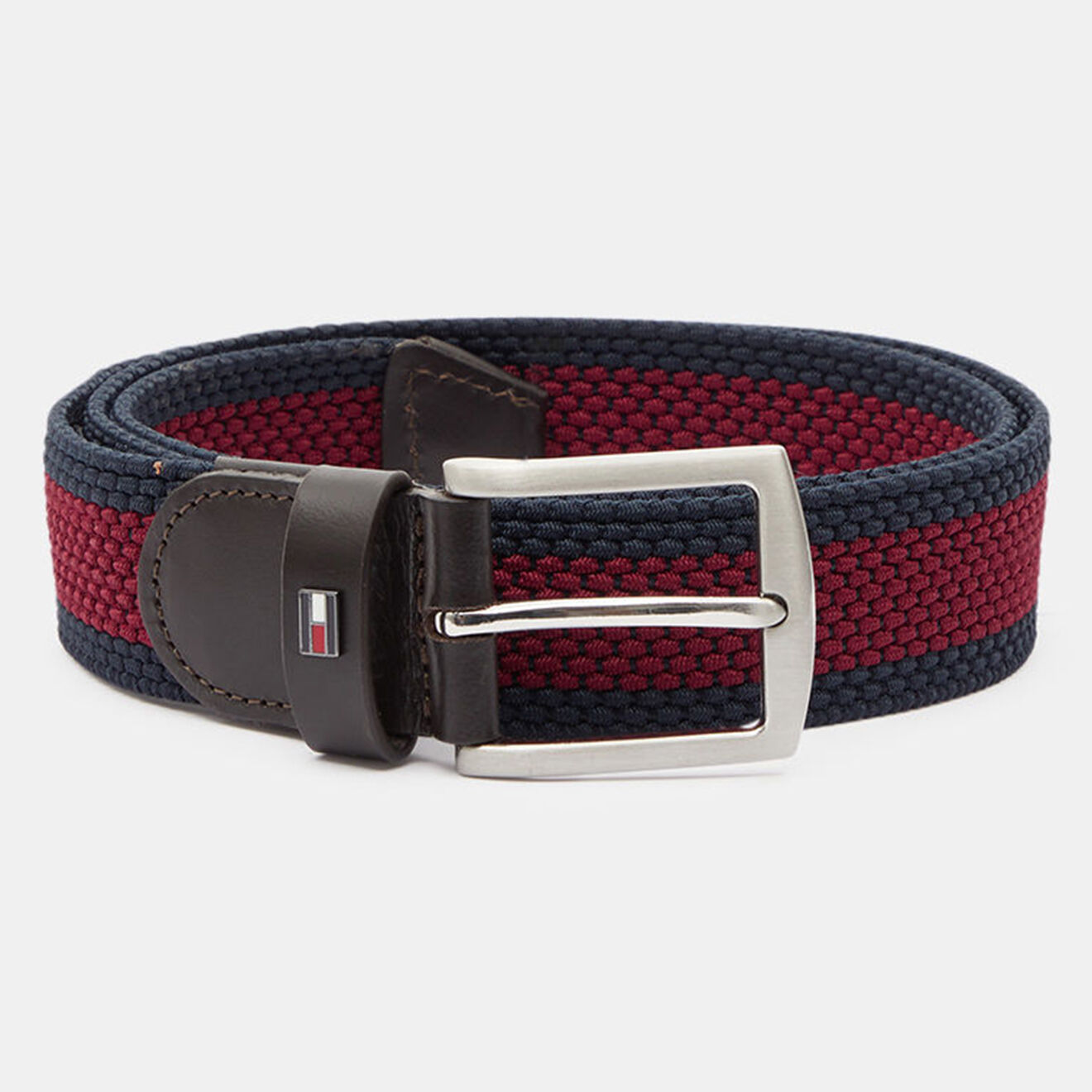 Tommy Hilfiger Ceinture tressée bicolore rouge/bleu
