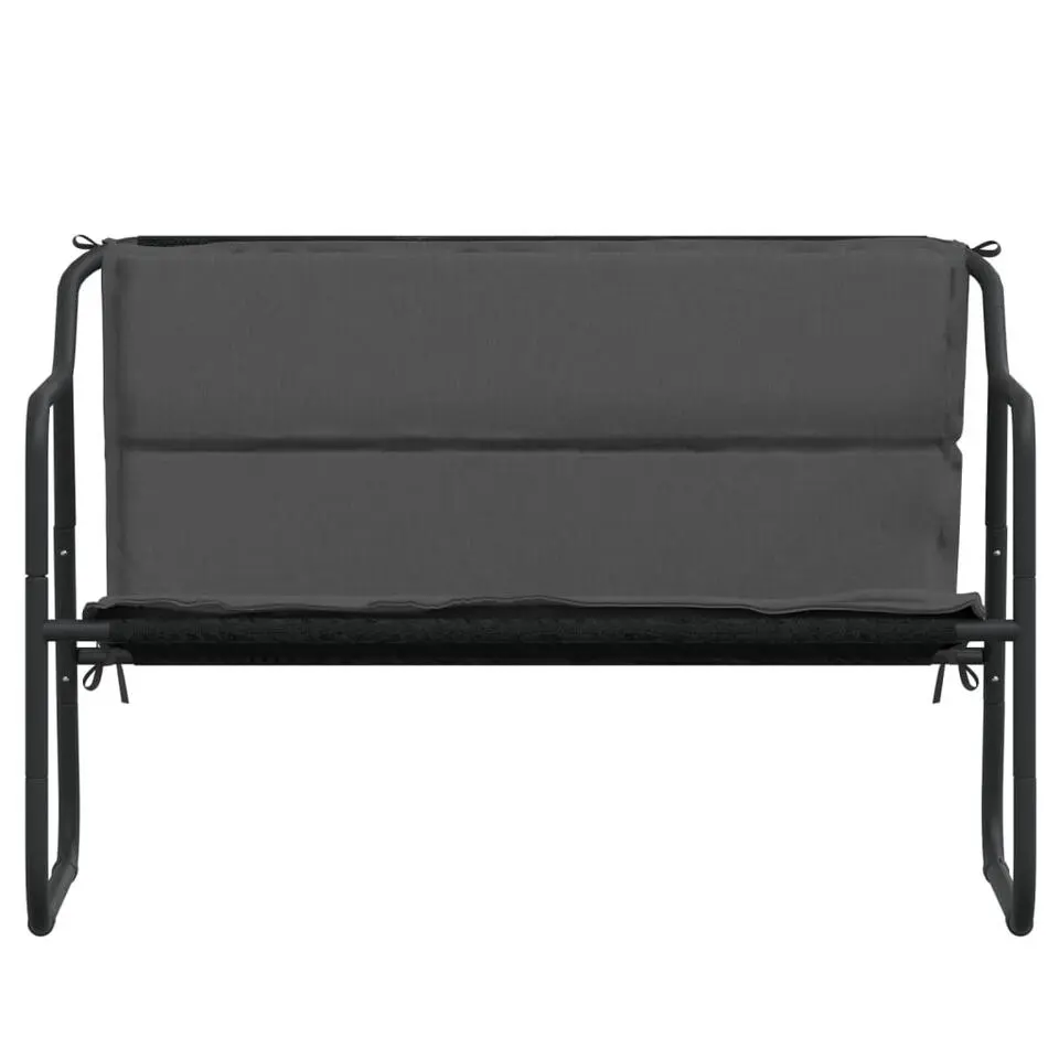 vidaXL - 2-zits Tuinbank met kussen antracietkleurig - - staal - 110x70x74 cm