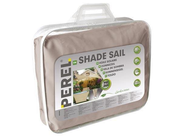 Perel Sonnensegel 360 cm, Quadratisch 3,6 x 3,6 m, braungrau