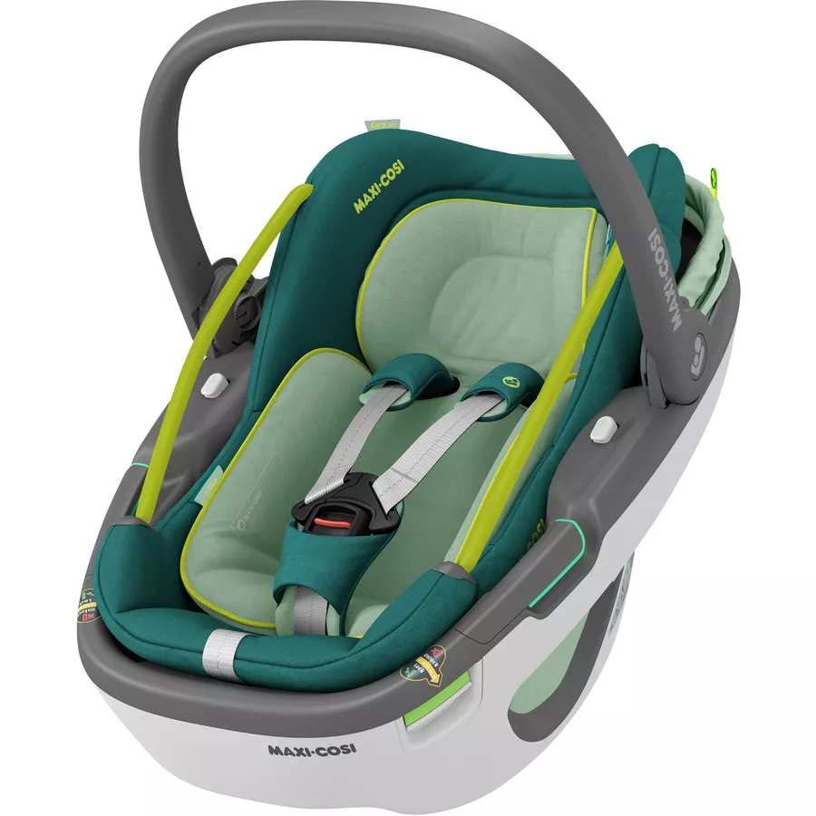 MAXI COSI Set Babyschale Coral 360 Neo Green plus Basisstation FamilyFix 360