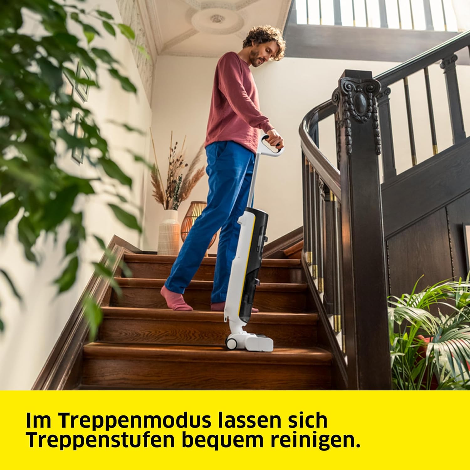 Kärcher Saugwischer FCV 4, kabelloser Saugwischer mit 4 Reinigungsmodi, Akkulaufzeit: ca. 45 min, Flächenleistung pro Akkuladung: ca. 200 m², Weiß/Schwarz