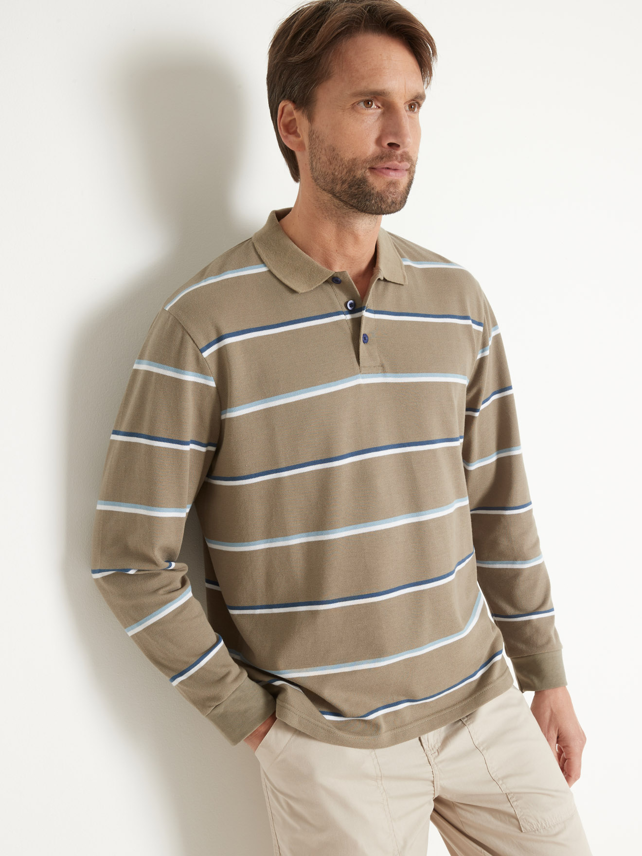 Polo manches longues maille piquée