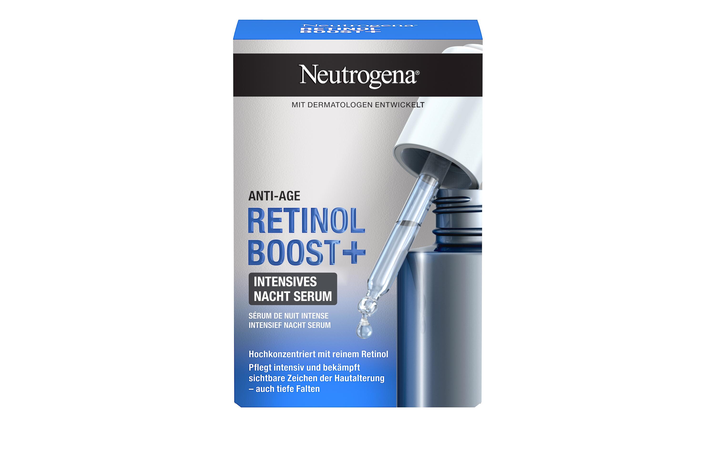 Retinol Boost+ Intensives Nachtserum 30 mlPflegendes Anti-Age Gesichtsserum mit Retinol