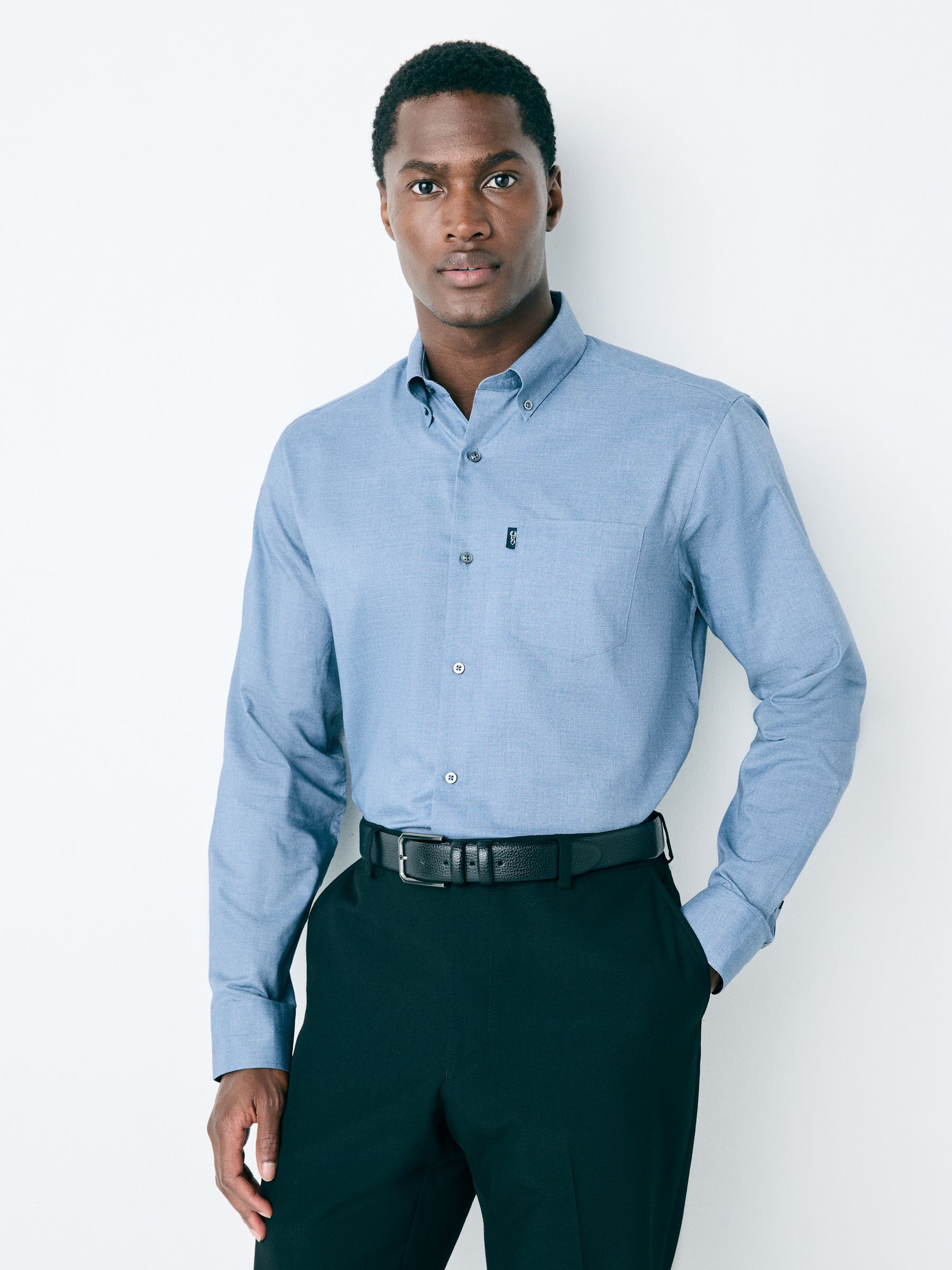 Blauw - Long Sleeve Oxford Shirts 3 Pack