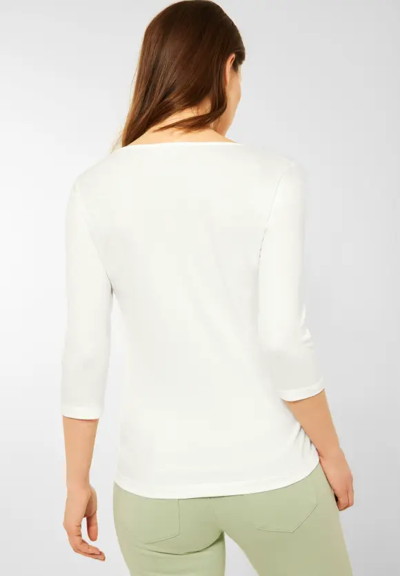 Shirt in Unifarbe - off white