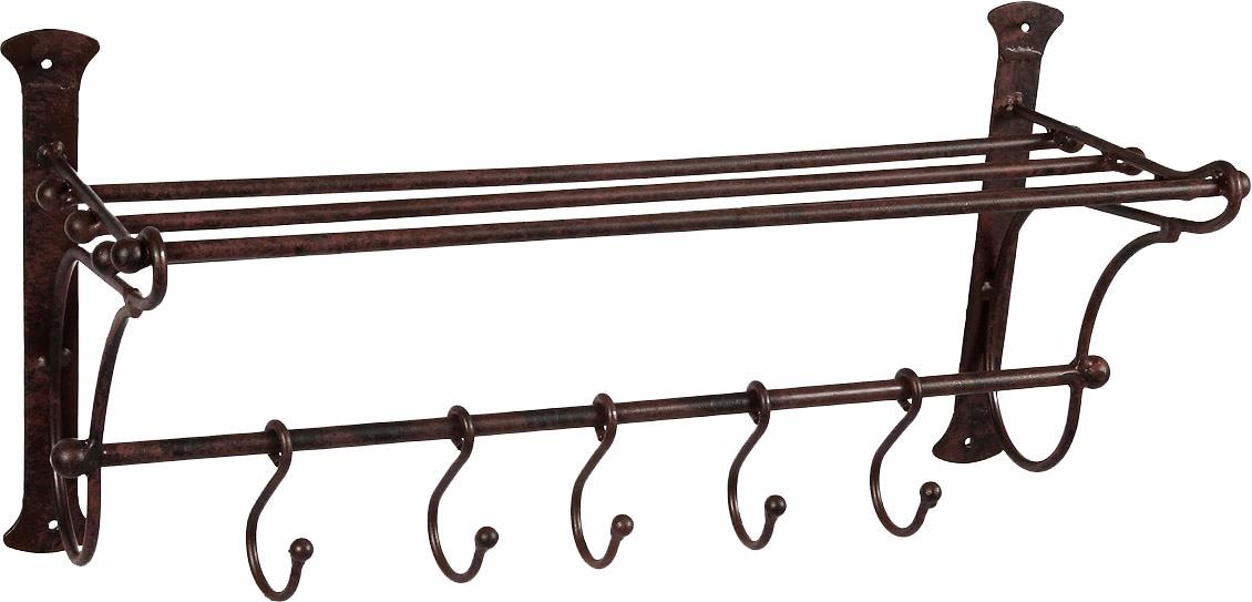 Ambiente Haus Garderobenleiste Regal mit Haken 54 cm